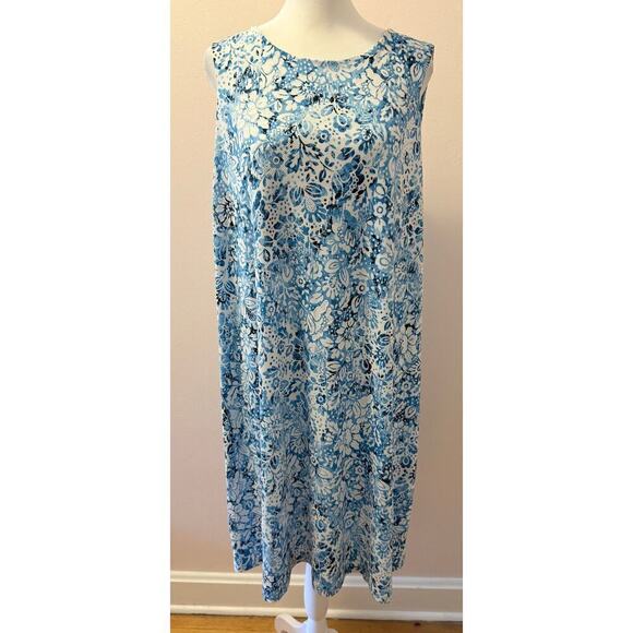 NWT Clara Sunwoo Textured Jewel Neck Printed Swing Dress Size 1X - Picture 2 of 6